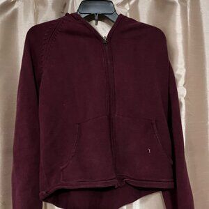 Maroon Zipper Sweater Jacket
